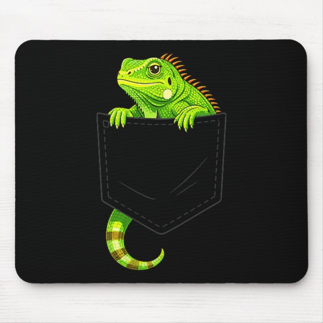 Leguan kostym reptil ödla halloween män barn musmatta (Framsidan)