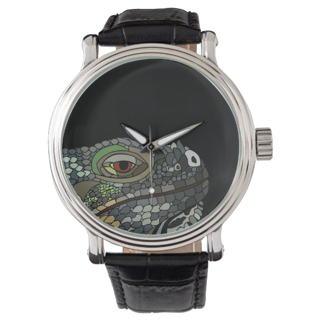 Leguan Ödla Djur Iguana Armbandsur (Framsida)