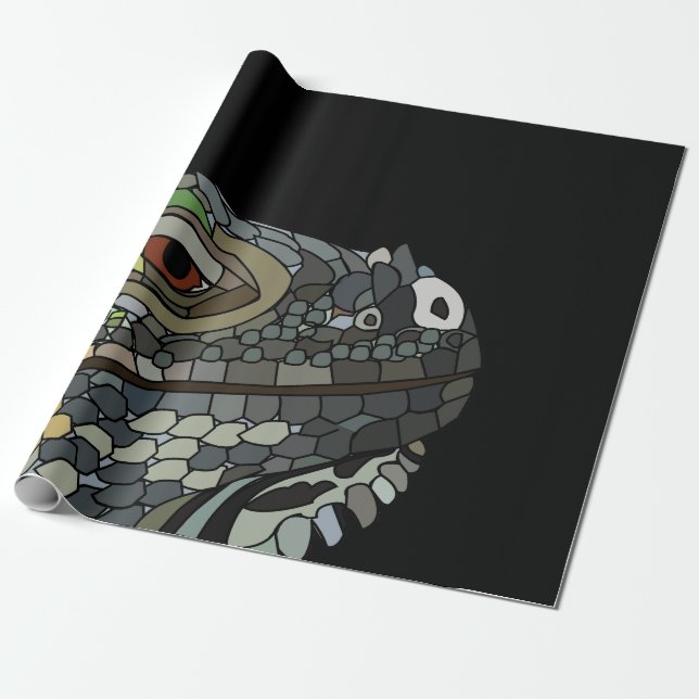 Leguan Ödla Presentpapper (Utrullad)
