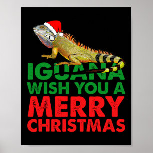 Leguan önskar dig en god jul Rolig leguan  Poster