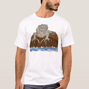 leguan på en sten med eremitkrabban t shirt