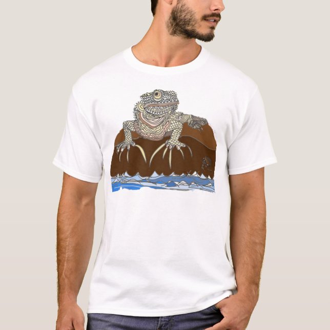 leguan på en sten med eremitkrabban t shirt (Framsida)