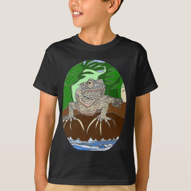 Leguan på en sten t shirt (Framsida)