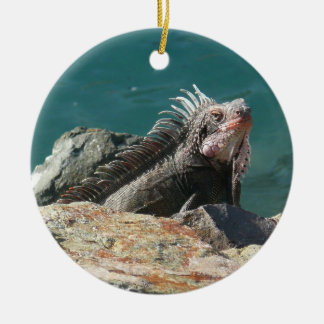 Leguan på St. Thomas Julgransprydnad Keramik