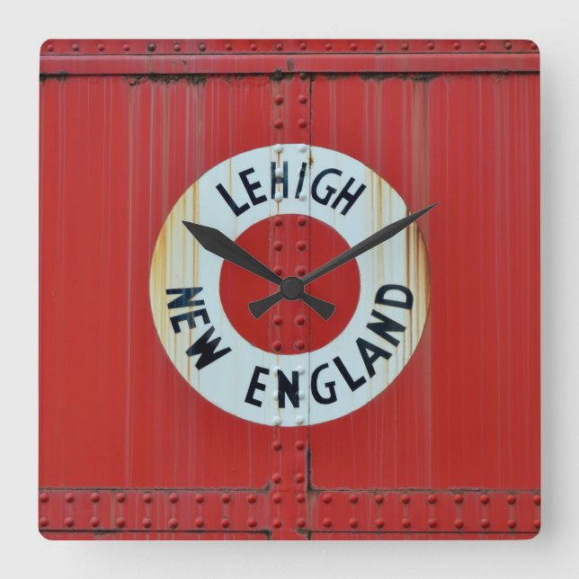 Lehigh & New England Railroad 583 Boxcar Caboose Fyrkantig Klocka (Framsida)