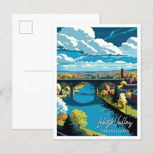 Lehigh Valley Pennsylvania USA vintage resor Vykort
