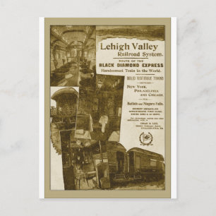 Lehigh Valley Railroad 1897 Vintage Tåg Poster Vykort