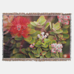 Lehua-blommor i Hawaii-vulkaner Filt