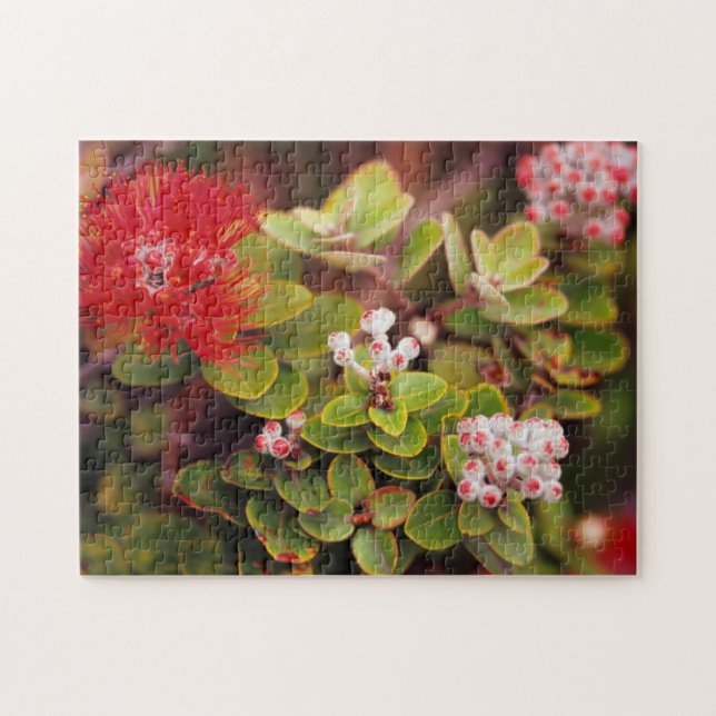 Lehua Blommor I Hawaii Vulkaner Pussel (Horisontell)
