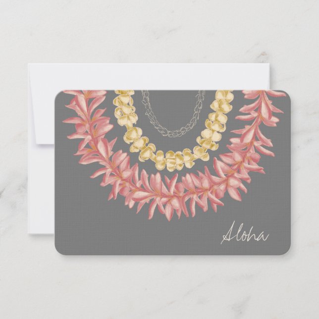 Lei Day - Dove, Anpassningsbar Aloha Card Tack Kort (Framsida)