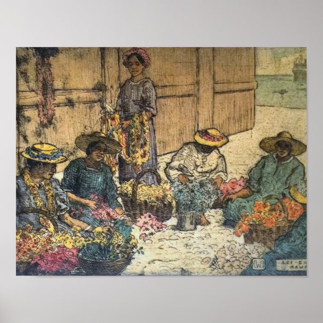 "Lei Day Hawaii" - Charles W. Bartlett Poster (Framsidan)
