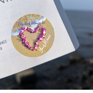 Lei Heart Anpassade Bok Sticker Runt Klistermärke