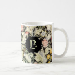 Leicester-Blommönster med Monogram Kaffemugg