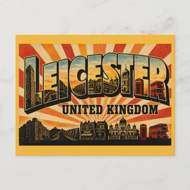 Leicester England Romersk och multikulturell stad Vykort (Framsida)