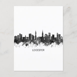 Leicester England Skyline BW Helg Vykort