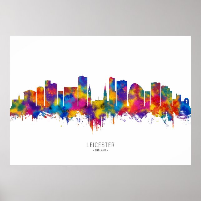 Leicester England Skyline Poster (Framsidan)