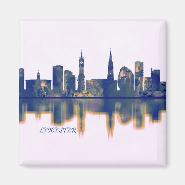 Leicester Skyline Magnet (Framsidan)