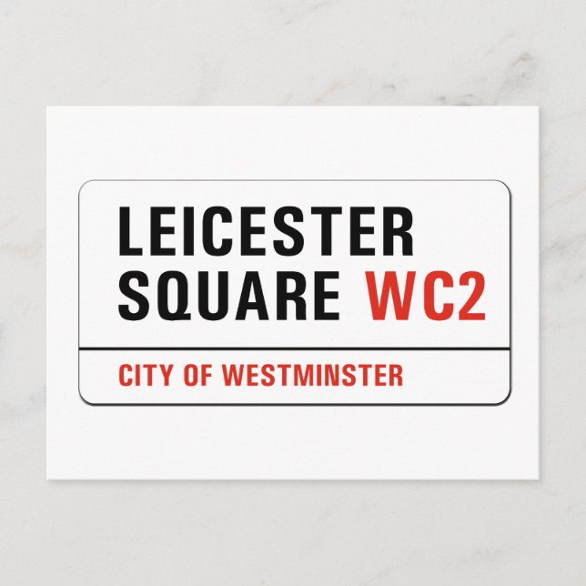 Leicester Square, London Street Sign Vykort (Framsida)