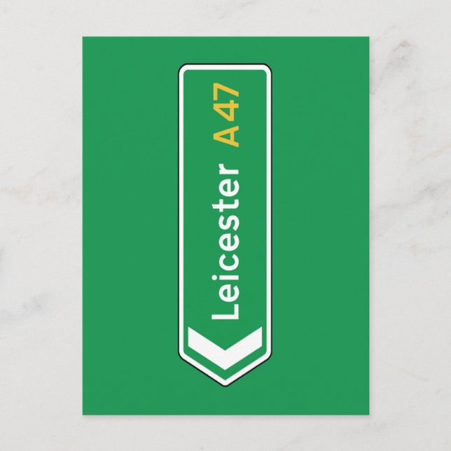 Leicester, UK Road Sign Vykort (Framsida)