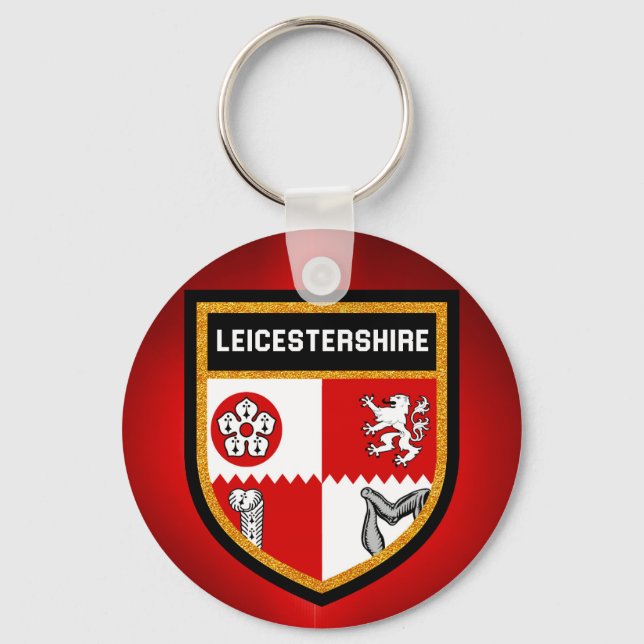 Leicestershire Flagga Nyckelring (Framsida)
