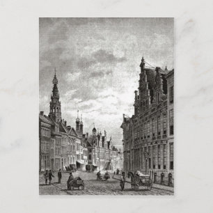 Leiden 1800-talet, huvudgatan vykort