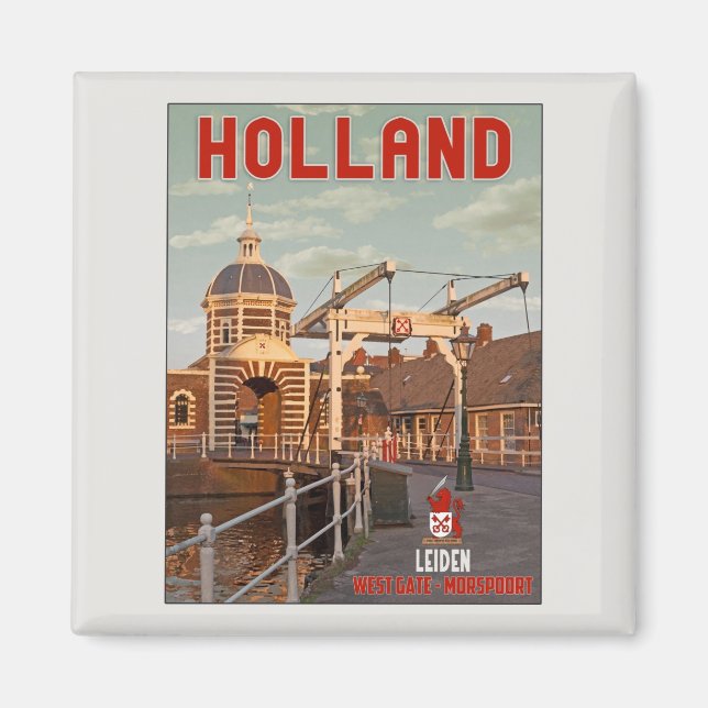 Leiden - Morspoortbrug Magnet (Framsidan)