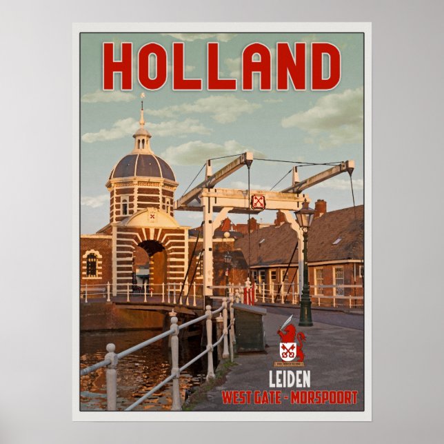 Leiden - Morspoortbrug Poster (Framsidan)