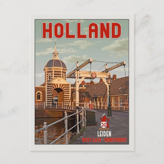 Leiden - Morspoortbrug Vykort (Framsida)