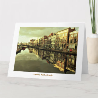 Leiden, Nederländerna Kanalvy Kort