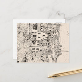 Leiden Zuid-Holland Nederländerna Penn Tuschteckni Vykort