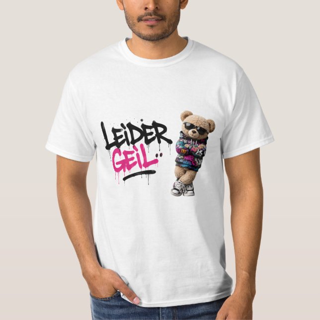 Leider geil teddy t shirt (Framsida)