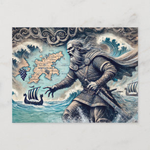 Leif Erikson i Pastel Chalk Teckning Vykort