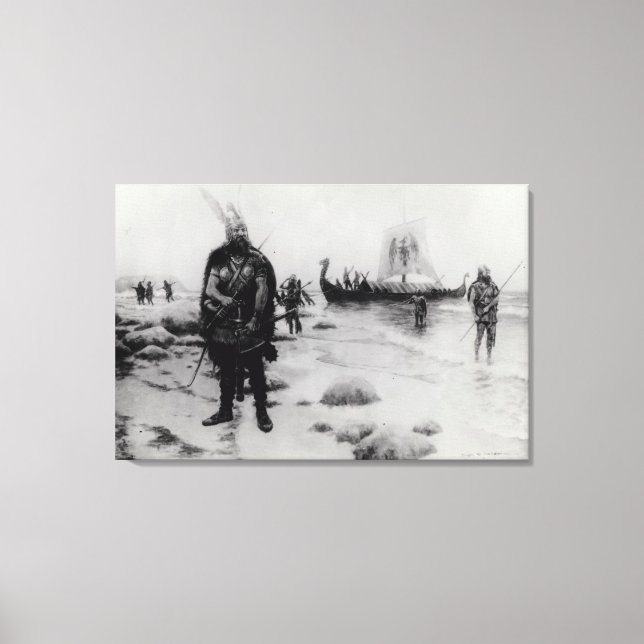 Leif Erikssons upptäckt av Amerika Canvastryck (Framsida)