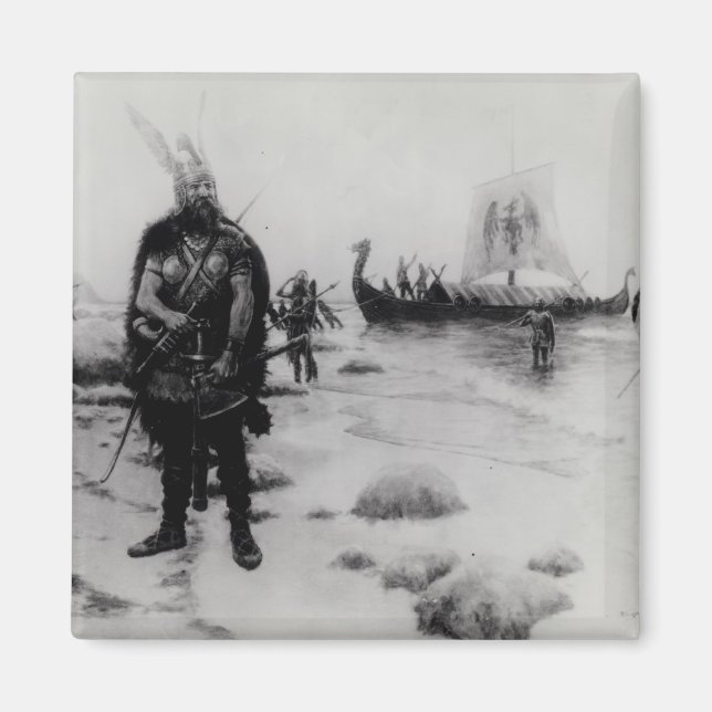 Leif Erikssons upptäckt av Amerika Magnet (Framsidan)