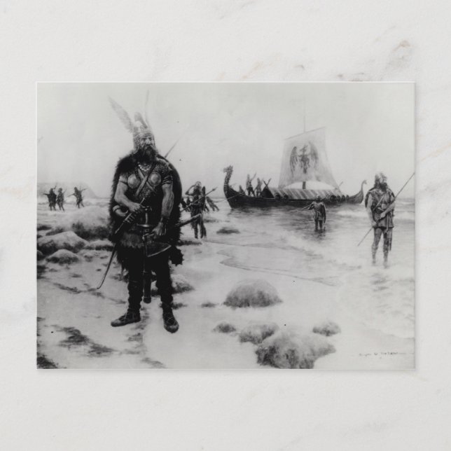 Leif Erikssons upptäckt av Amerika Vykort (Framsida)