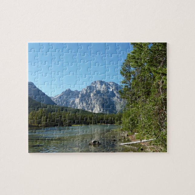 Leigh Lake vid Grand Teton National Park Pussel (Horisontell)