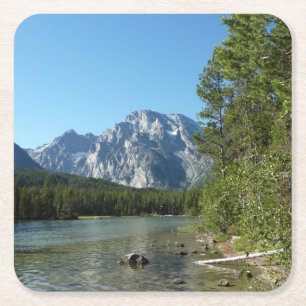 Leigh Lake vid Grand Teton National Park Underlägg Papper Kvadrat