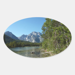 Leighsjön vid Grand Teton National Park Ovalt Klistermärke