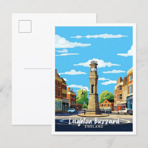 Leighton Buzzard Vintage Art Travel Illustration Vykort