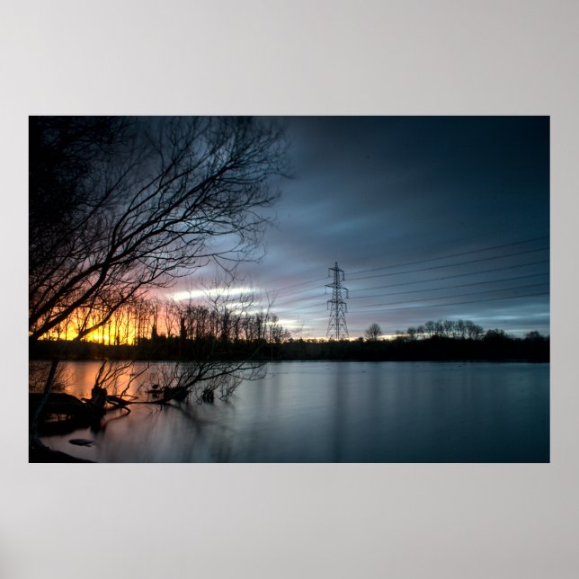 Leighton Buzzard Winter Sunrise (7797) Poster (Framsidan)