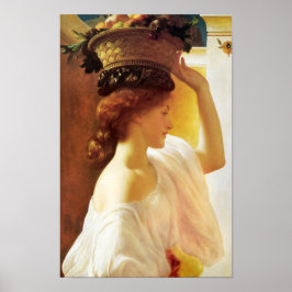 Leighton flicka med en Cardstock basketfrukt Poster