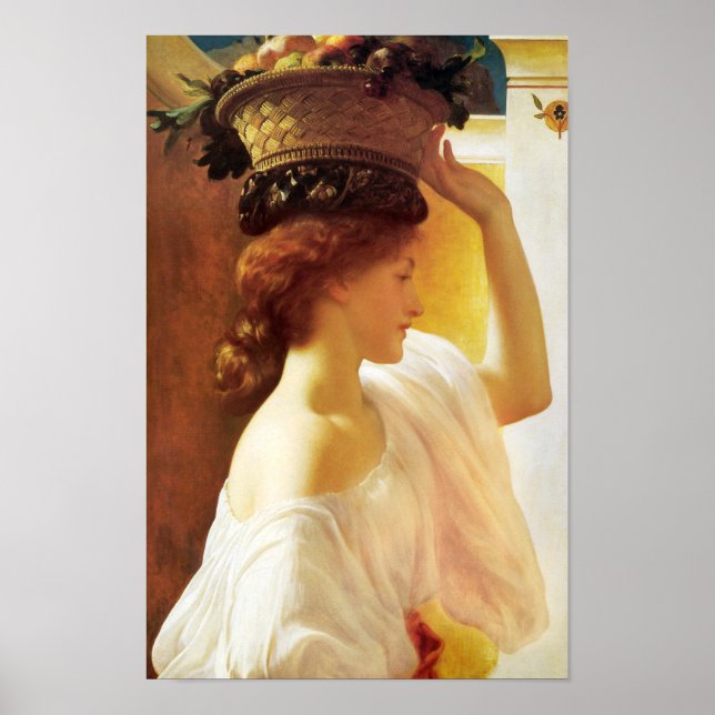 Leighton flicka med en Cardstock basketfrukt Poster (Framsidan)