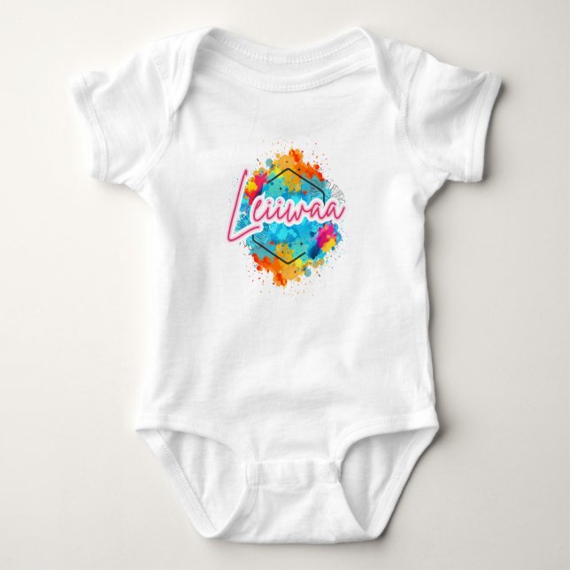 LEIIWAA Babyblus – Född Modig, Ö Island P T Shirt (Framsida)