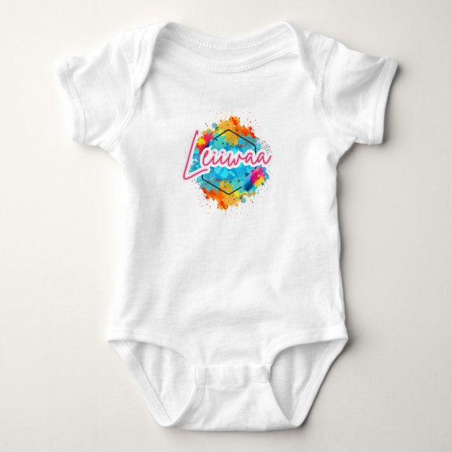 LEIIWAA Babyblus – Född Modig, Ö Island T Shirt (Framsida)