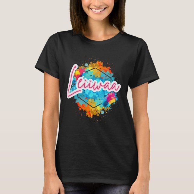 LEIIWAA – Svart T-Shirt med Ö Island Attityd (Framsida)