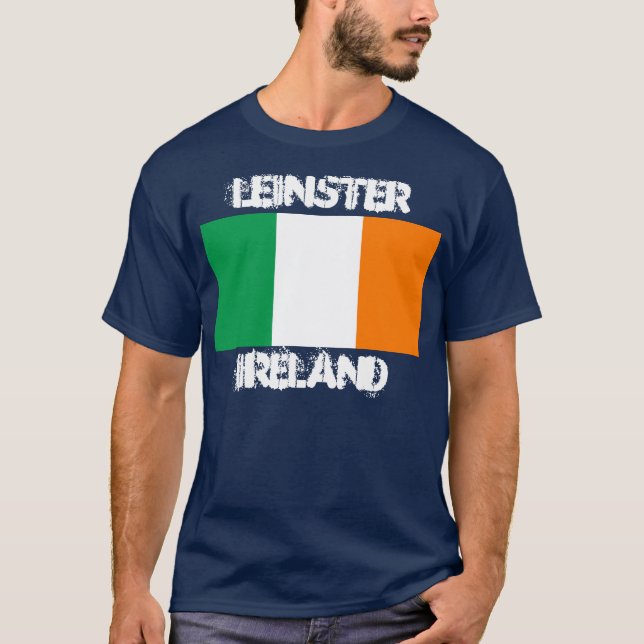 Leinster, Irland med irländsk flagg T Shirt (Framsida)