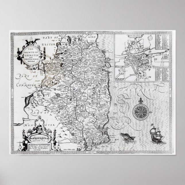 Leinster-regionen med staden Dublin Poster (Framsidan)