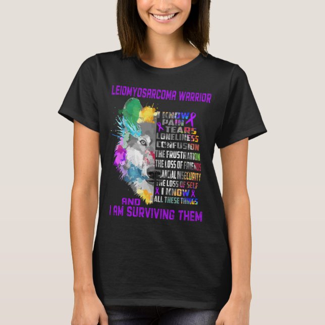 Leiomyosarcoma Awareness Ribbon Support Gifts T Shirt (Framsida)