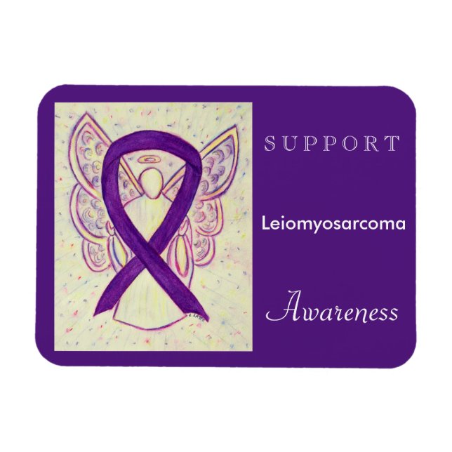 Leiomyosarcoma (LMS) Awareness Ribbon Angel Magnet (Horisontell)