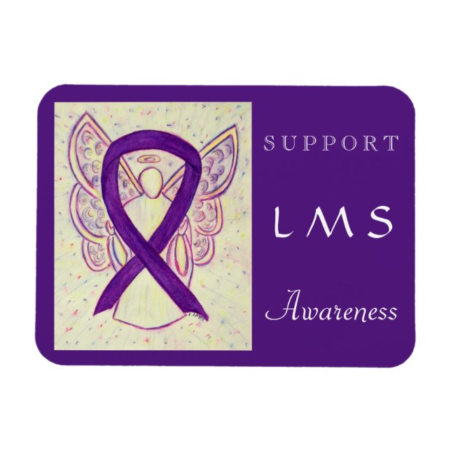 Leiomyosarcoma (LMS) Awareness Ribbon Angel Magnet (Horisontell)